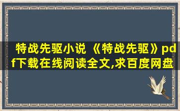 特战先驱小说 《特战先驱》pdf下载在线阅读全文,求百度网盘云资源